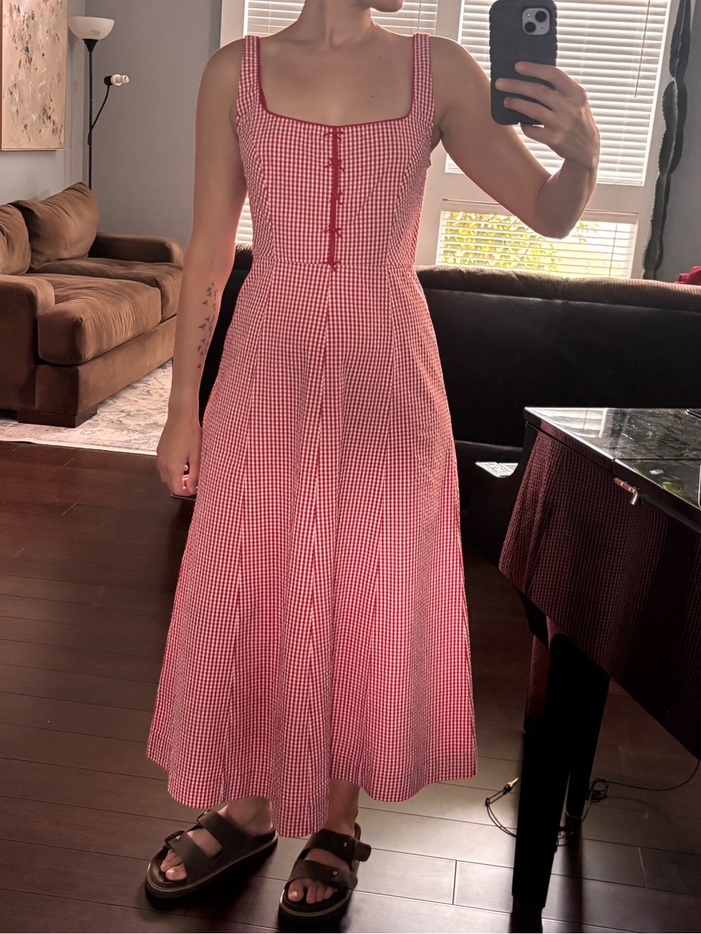DÔEN Delaney Dress in Rouge La Maddalena Gingham, NWT - Picture 11 of 12